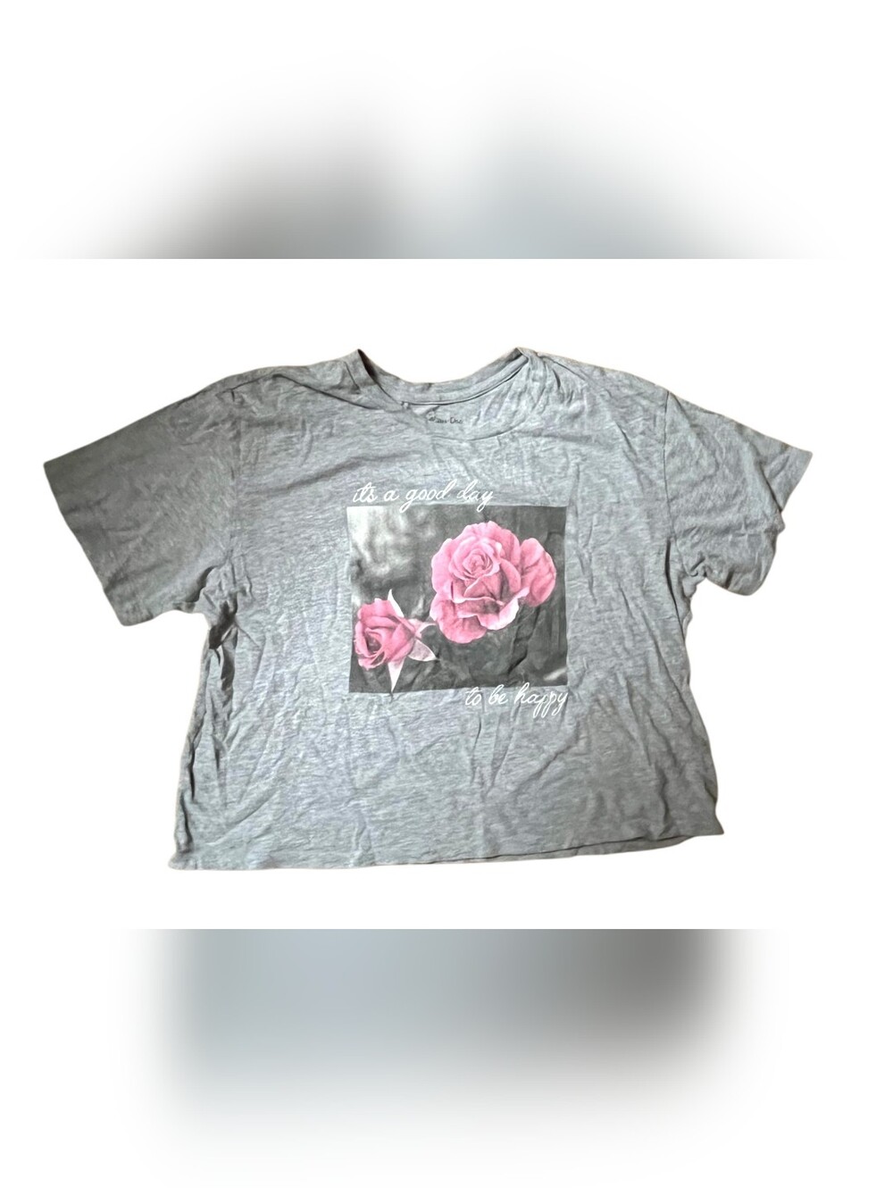 Rebellious One Women's Short Sleeve Cropped Top Tshirt, Sz L